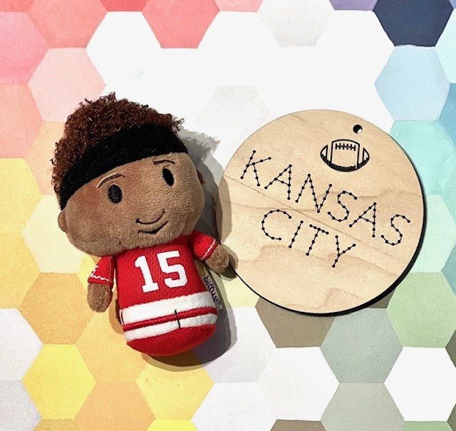 WOOD EMBROIDERY - KANSAS CITY FOOTBALL ORNAMENT