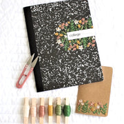 FLORAL EMBROIDERED COMPOSITION NOTEBOOK