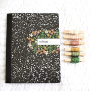 FLORAL EMBROIDERED COMPOSITION NOTEBOOK