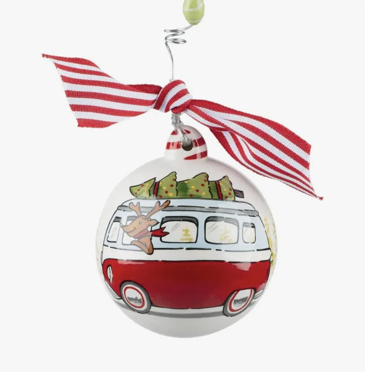 PERSONALIZED "REINDEER VW VAN" ORNAMENT