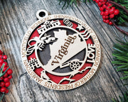 LASERCUT STATE ORNAMENT - VIRGINIA