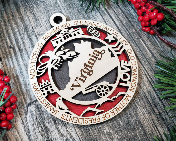 LASERCUT STATE ORNAMENT - VIRGINIA