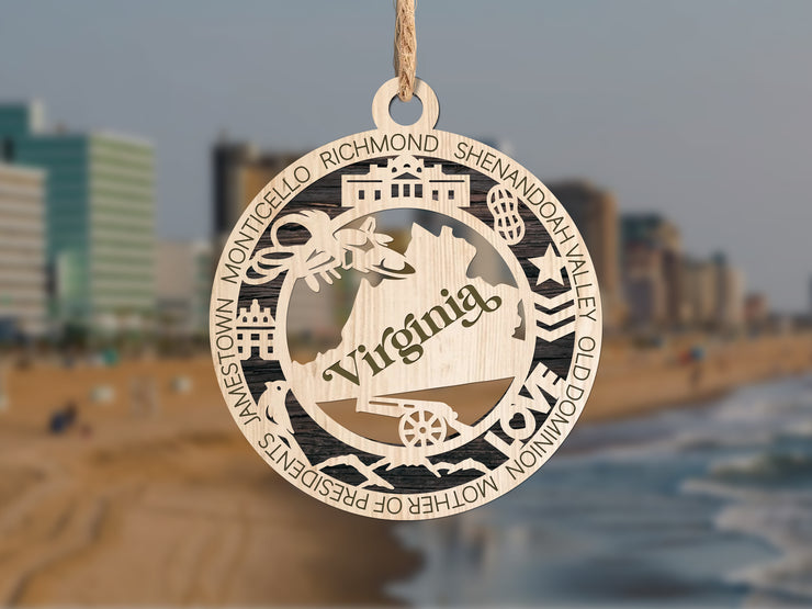 LASERCUT STATE ORNAMENT - VIRGINIA