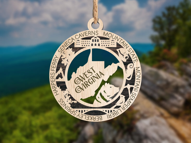 LASERCUT STATE ORNAMENT - WEST VIRGINIA