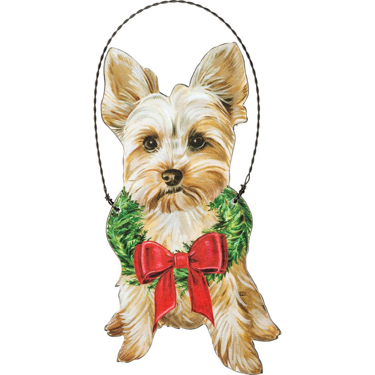 YORKIE CHRISTMAS ORNAMENT